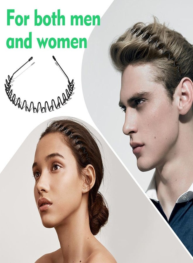 QBSID 2 Pcs Metal Headband, Spring Wavy Metal Hair Band, Metals Hair Band for Men Women, Fashion Non Slip Wire Headband Sports Headwear Simple Hair Hoop Hair Accessories - Image 2